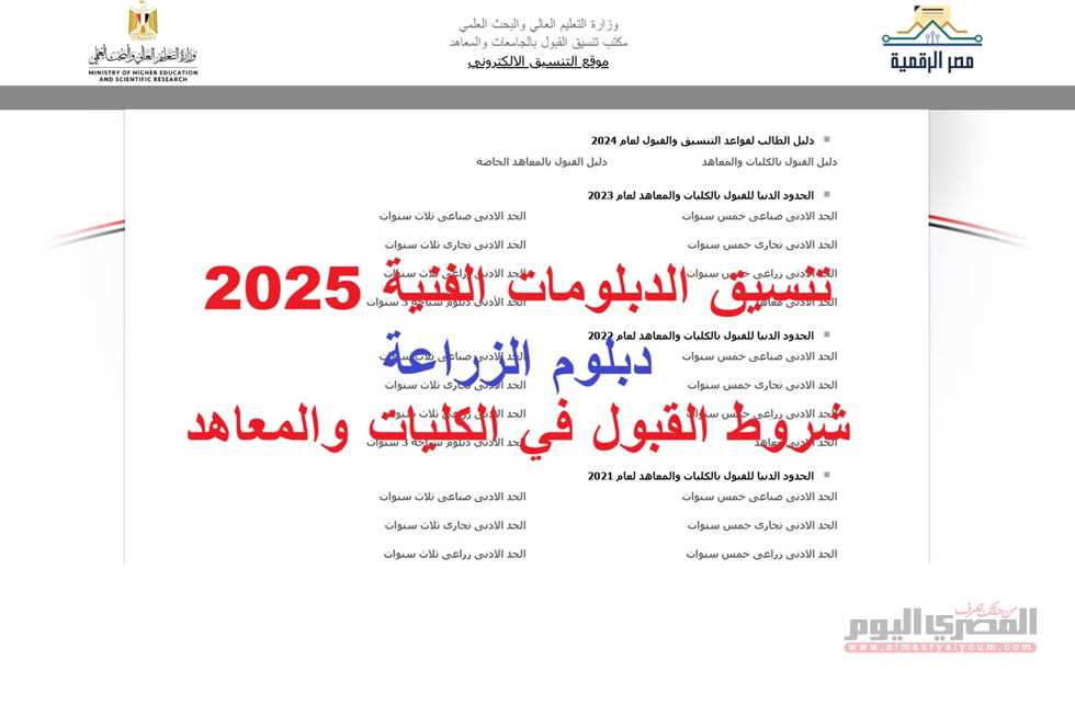 مؤشرات تنسيق دبلوم زراعة 2025.. الكليات والمعاهد المتاحة وفقًا لتنسيق 2024