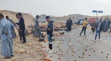 إصابة 4 أشخاص إثر انقلاب سيارة في الوادي الجديد