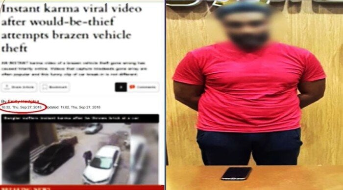 حقيقة فيديو محاولة شخص كسر زجاج سيارة باستخدام «حجر»