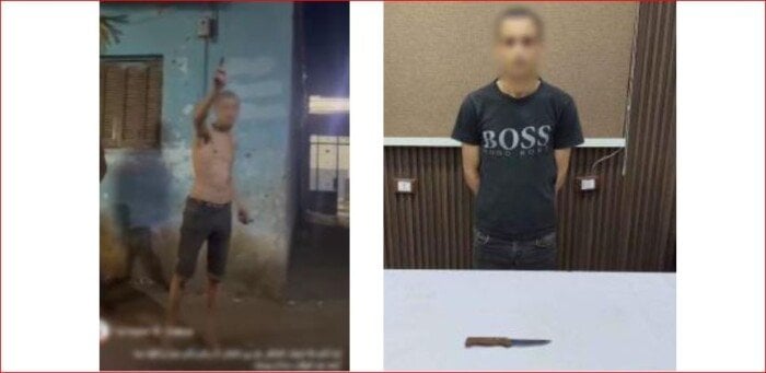 ظهر عاري الجسد.. ضبط بطل فيديو «التلويح بسلاح أبيض» بـ شبرا