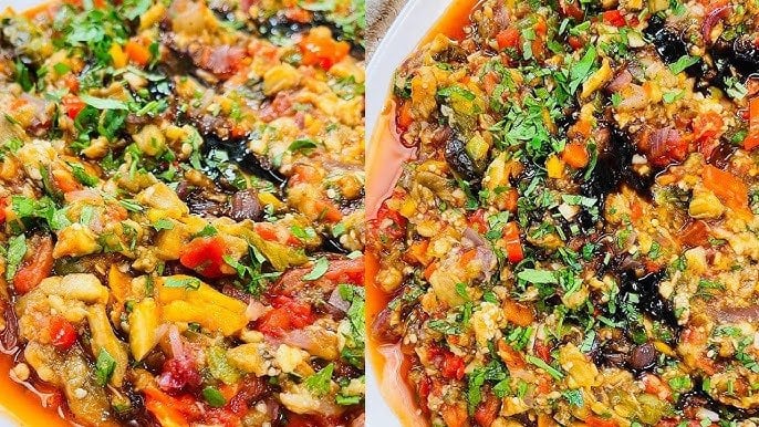 وصفة سهلة وسريعة.. طريقة عمل سلطة الباذنجان المشوية