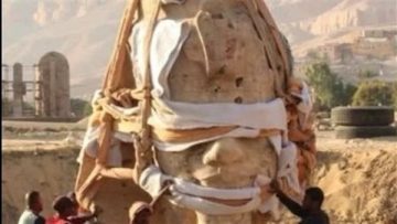 عاجل.. عاجل.. احتفالية كبري لرفع أحد تماثيل الملك أمنحتب الثالث بمعبد ملايين السنين بالبر الغربى