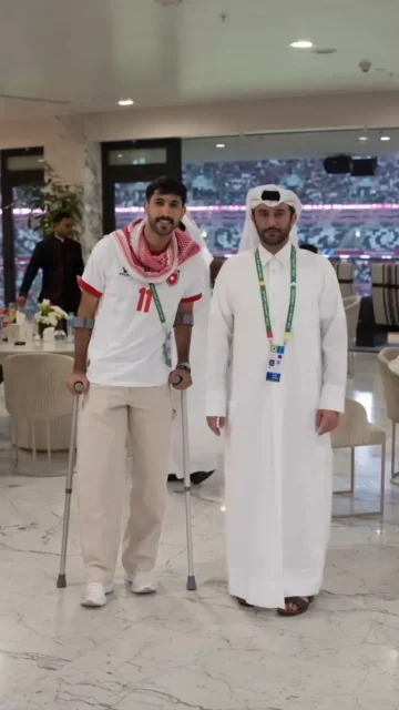 عاجل.. الشيخ تميم يطمئن على صحة لاعب المنتخب الأردني يزن النعيمات