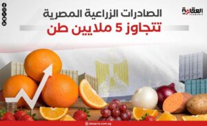 الصادرات الزراعية المصرية تتجاوز 5 ملايين طن