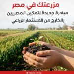 مزرعتك في مصر.. مبادرة جديدة لتمكين المصريين بالخارج من الاستثمار الزراعي