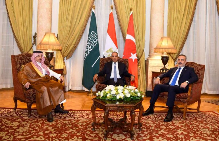 وزير الخارجية يعقد لقاءً ثلاثياً مع نظيريه السعودي والتركي لبحث التطورات الإقليمية