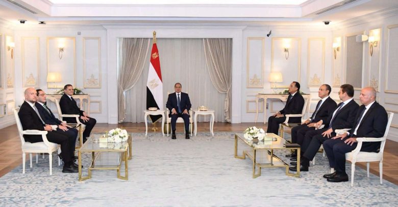 الرئيس السيسي خلال لقائه مع الدبيبة: نحرص على استقرار وازدهار ليبيا وضمان وحدة وسلامة أراضيها