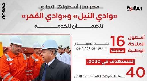 مصر تعزز أسطولها التجاري.. "وادي النيل" و"وادي القمر" تنضمان للخدمة