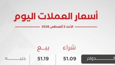 أسعار العملات الأجنبية اليوم الأحد 2 أغسطس 2026