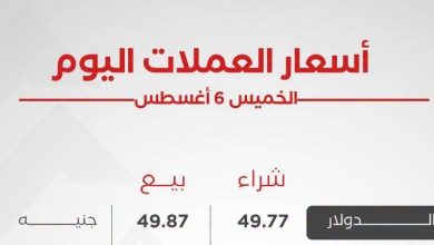 أسعار العملات العربية والأجنبية اليوم الخميس 6 أغسطس 2026