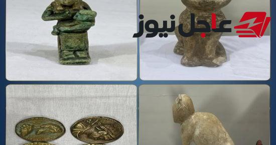 الداخلية تضبط شخصين بحوزتهما 521 قطعة أثرية في المنيا وتحقق معهما