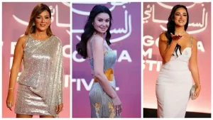 بالصور نجوم الفن يتألقون على السجادة الحمراء لمهرجان الجونة السينمائي