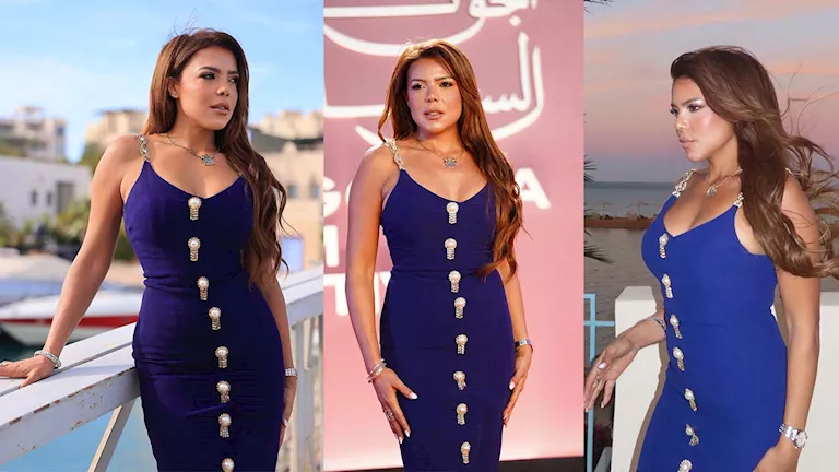 ناهد السباعي تتألق بإطلالة أنيقة في سادس أيام مهرجان الجونة السينمائي
