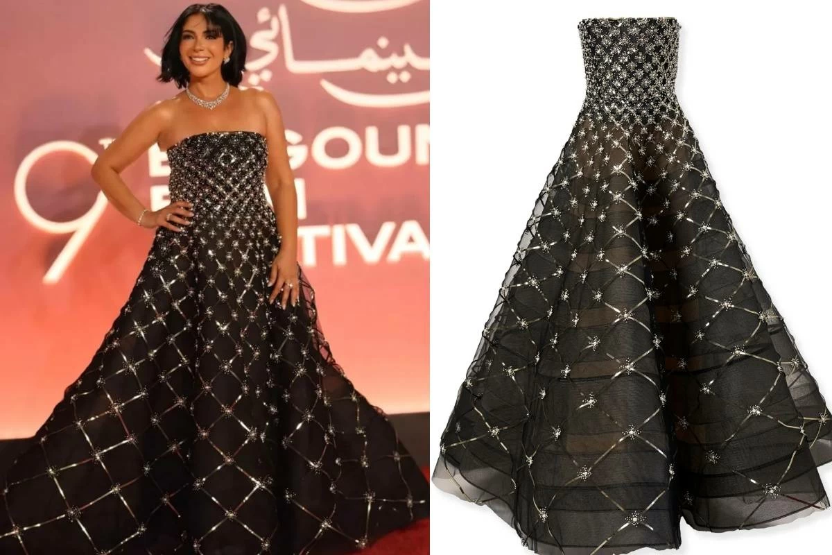 خبراء موضة ينتقدون فستان منى زكي في مهرجان الجونة بسبب تصميمه غير المتقن