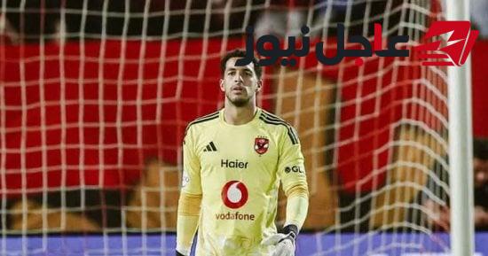 مصطفى شوبير يحرس مرمى الأهلي أمام القناة في الدوري الممتاز